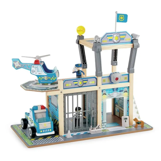 Polizeistation aus Holz m. 13 Teilen