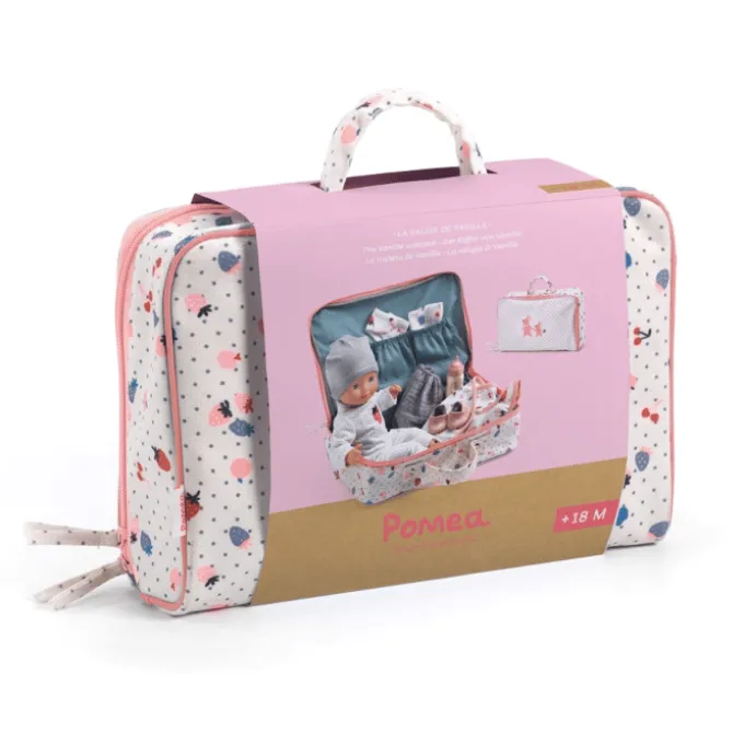 Pomea Puppe 32 cm – Vanille, inkl. Reisekoffer