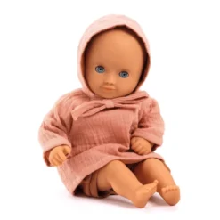 Pomea Puppenkleidung – Set mit Haube, Pfirsich