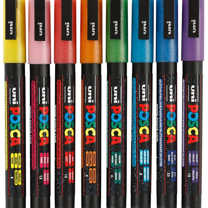 Posca Filzstifte PC-3M - Glitzer, 8 Stk.