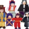 Puppen 12,5 cm - D - 6 Familienmitglieder