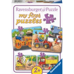 Puzzle mit 2–8 Teilen – Auf der Baustelle, 4 Stk.