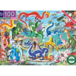 Puzzle mit 100 Teilen - Die Welt der Drachen