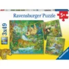 Puzzle mit 3 x 49 Teilen – Im Dschungel
