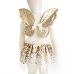 Röckchen & Flügel, Pailletten, golden - Gr. 3-6 J.