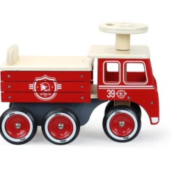 Rutschauto Feuerwehr - aus Holz
