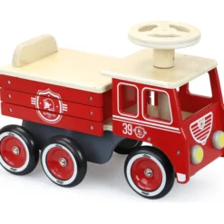 Rutschauto Feuerwehr - aus Holz