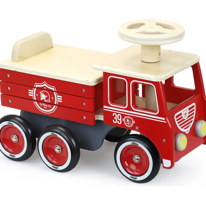 Rutschauto Feuerwehr - aus Holz