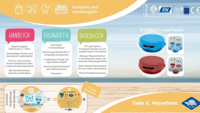 Sandspielzeug - Eimerset mit 7 Teilen - blau