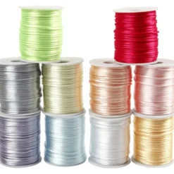 Satinband Ø2 mm, 50 m – Pastellfarben, 10 Stk.