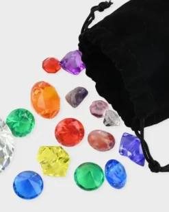 Schatzkiste mit bunten Juwelen