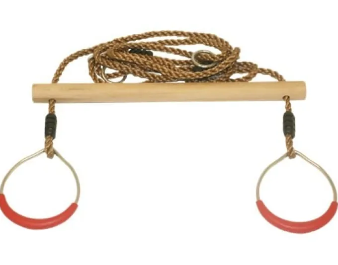 Schaukel - Trapez aus Holz mit Ringen
