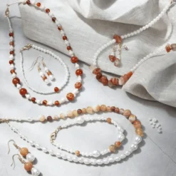 Schmuck Bastelset - Achatperlen, braun & co.