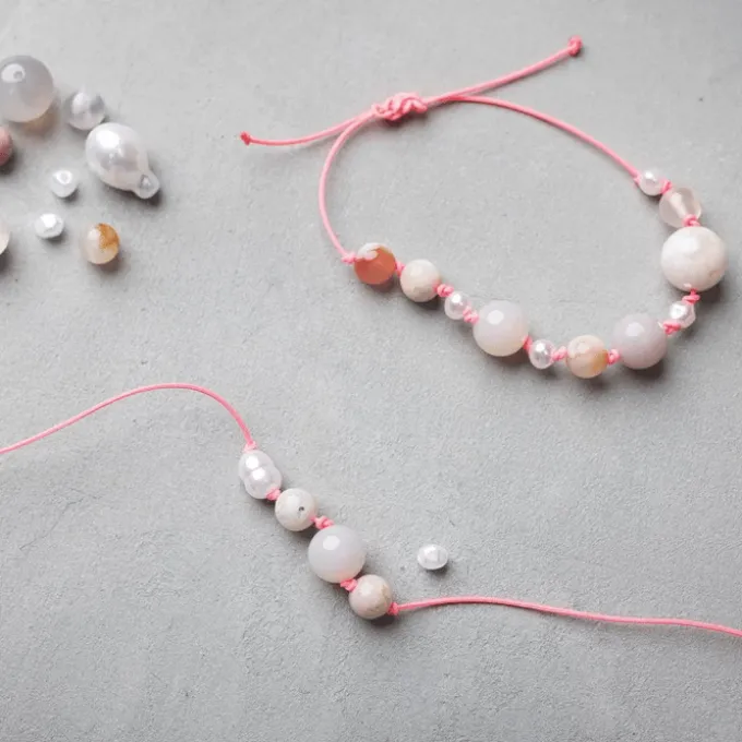 Schmuck Bastelset - Achatperlen, pink & co.