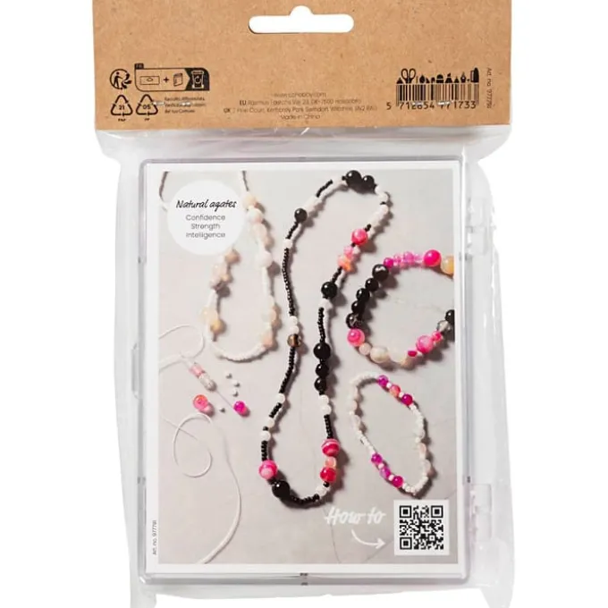 Schmuck Bastelset - Achatperlen, pink & co.