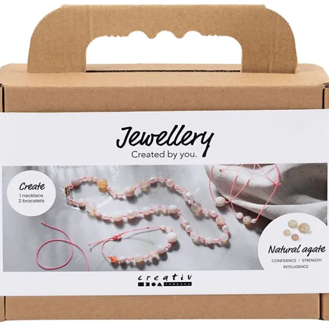 Schmuckset – Halskette & Armband, Natur-Achat
