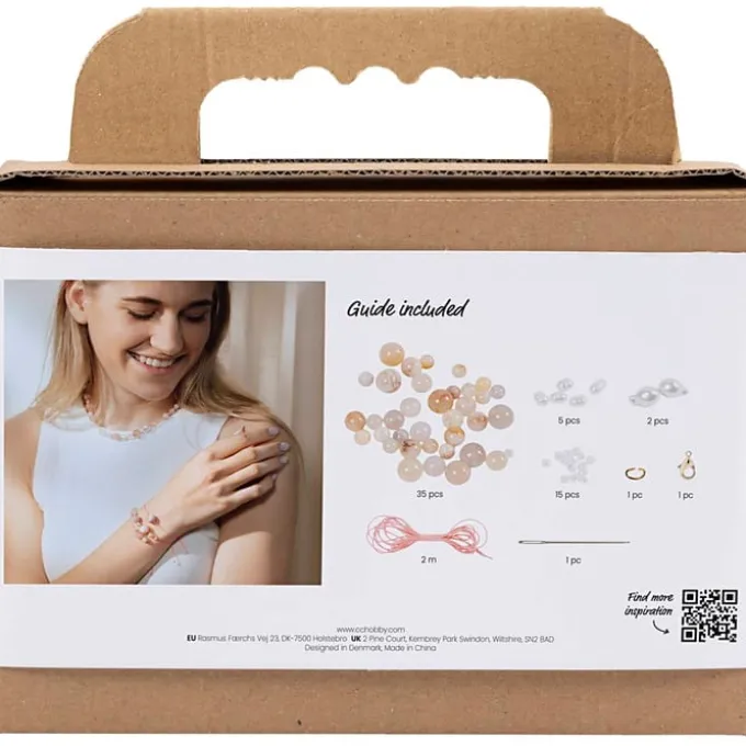 Schmuckset – Halskette & Armband, Natur-Achat