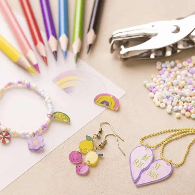 Schrumpffolie - Kreativset Schmuck