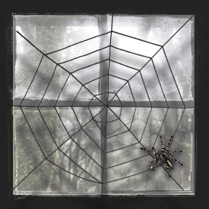 Schwarzes Spinnennetz Ø150 cm