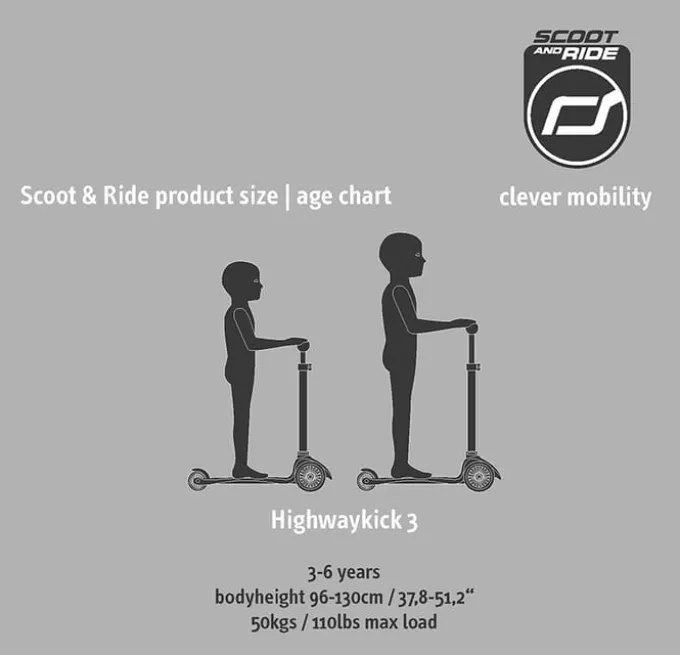 Scooter - Highwaykick 3 mit LED, Forest