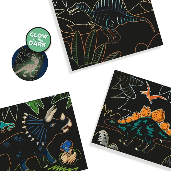 Scratch Art Kratzkunst - Glow in the dark Dinosaur