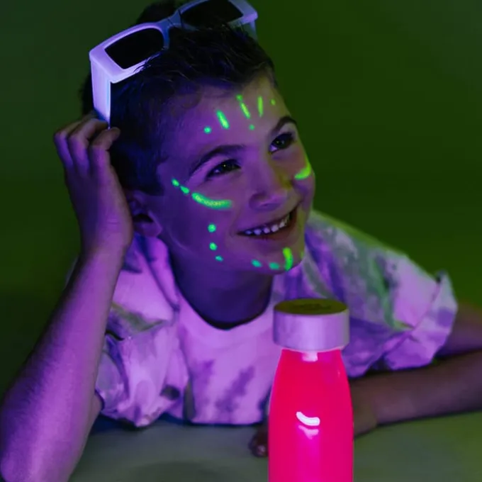 Sensorikflasche - Glitzer, glow-pink