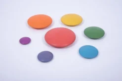 Sensoriksteine aus Holz - Regenbogen, 7 Stk.