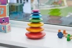 Sensoriksteine aus Holz - Regenbogen, 7 Stk.