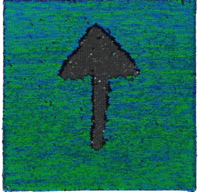 Sensorische Paillettentafel - blau/grün