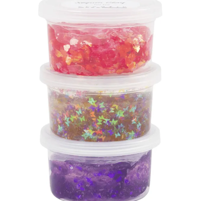 Sequin Clay 3 x 60 gr. – Lila & Pink
