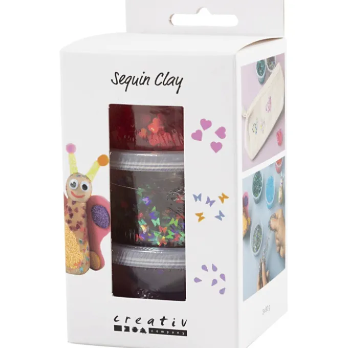 Sequin Clay 3 x 60 gr. – Lila & Pink