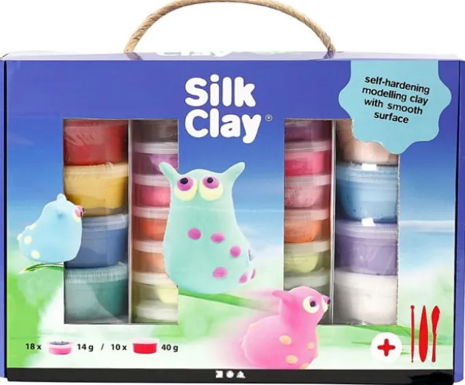 Silk Clay im Geschenkpaket - 28 Stk. + Werkzeug
