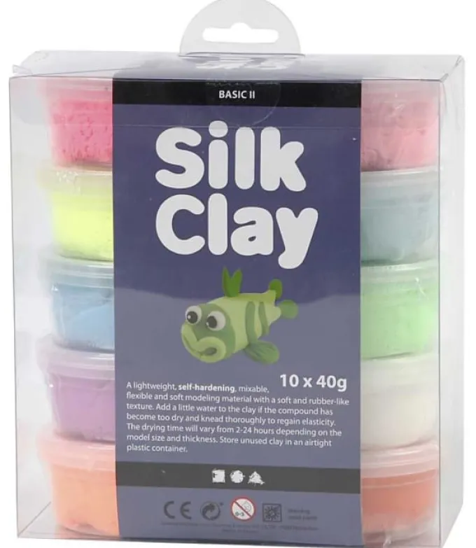 Silk Clay - Neonfarben, 10 x 40 g