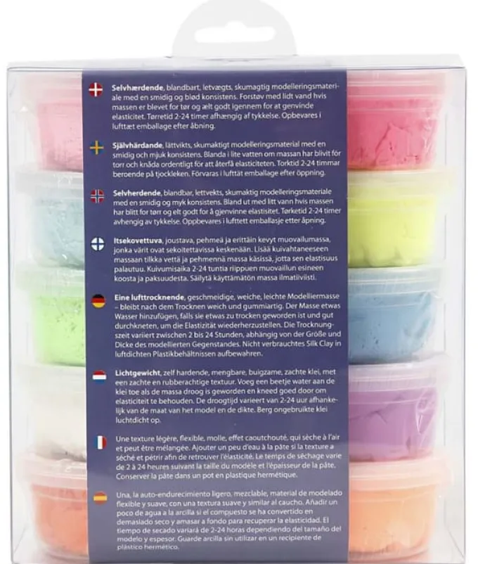 Silk Clay - Neonfarben, 10 x 40 g