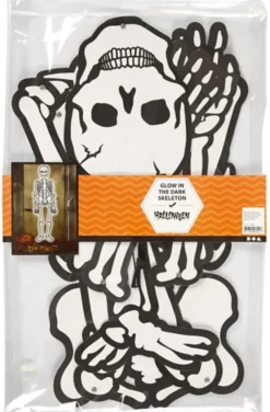 Skelett aus Karton - Glow in the Dark, 120 cm