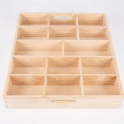 Sortierkasten aus Holz, 14 Fächer