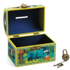 Sparbüchse mit Vorhängeschloss – Dinosaurier