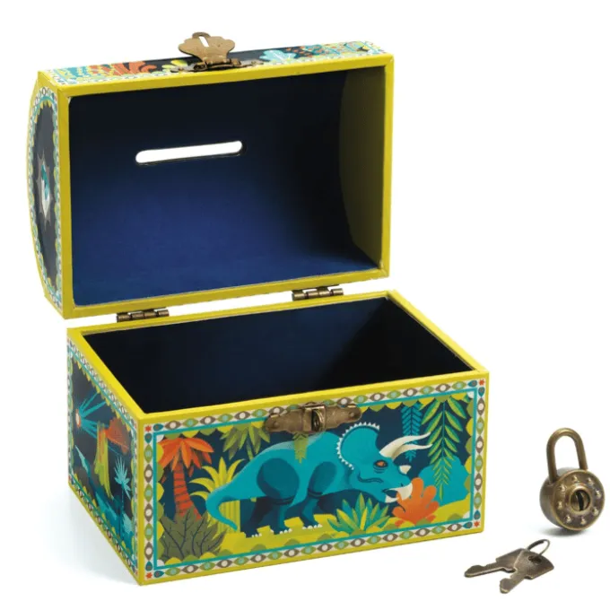 Sparbüchse mit Vorhängeschloss – Dinosaurier