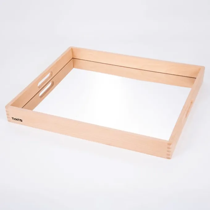 Spiegeltablett aus Holz - groß