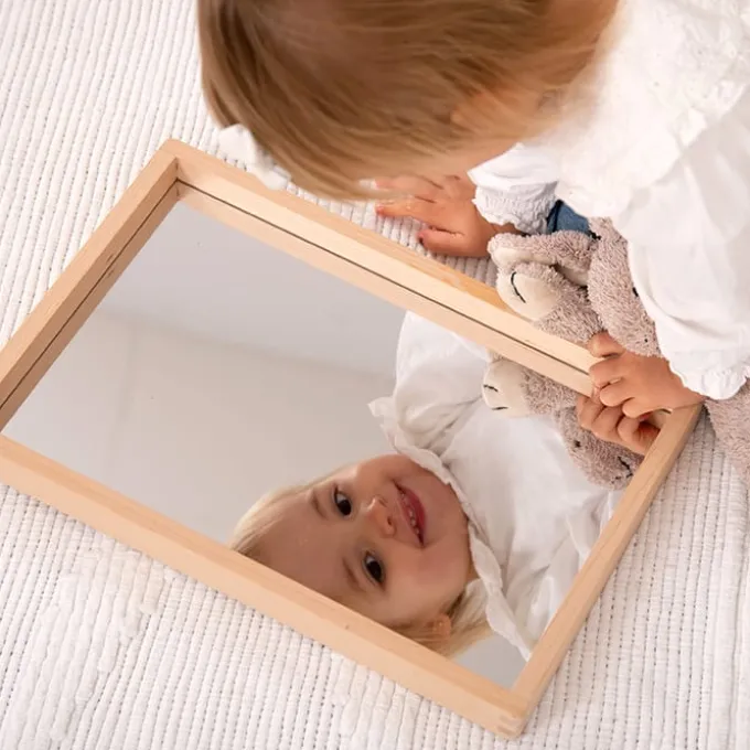 Spiegeltablett aus Holz - klein