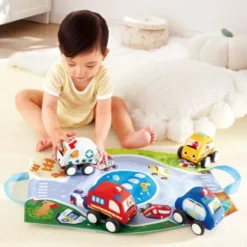 Spielset mit Rückziehautos, 4 Stk.