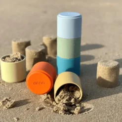 Stapelbecher aus Silikon - Naturfarben, 6 Stk.