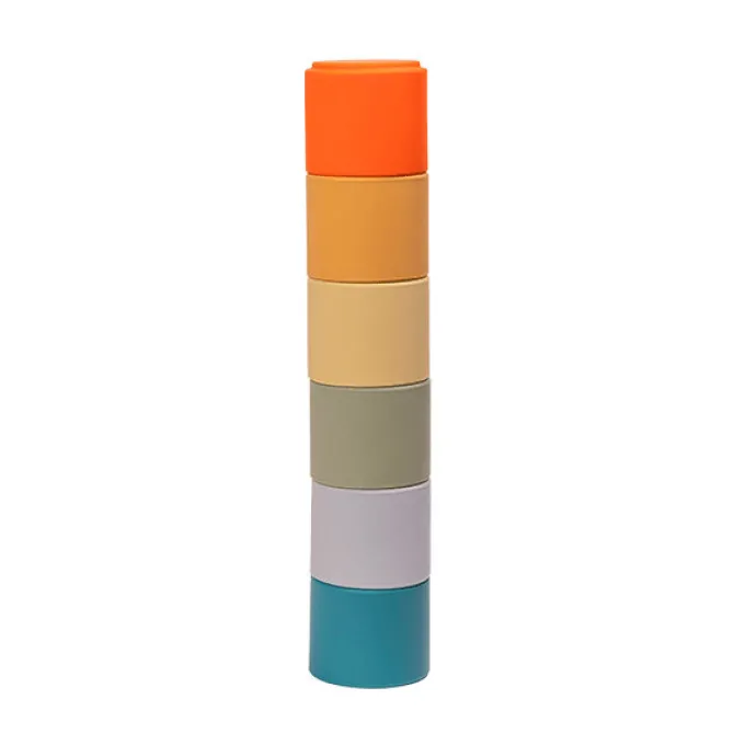 Stapelbecher aus Silikon - Naturfarben, 6 Stk.