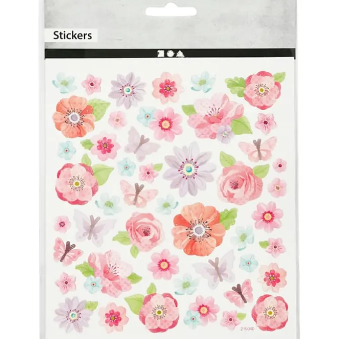 Stickerbogen "Rosa Blumen" - 1 Stk.