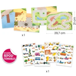 Sticker-Spiel 3D - Transport