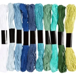 Stickgarn - Blau & Grün, 10 x 8 Meter