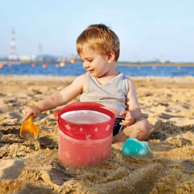 Strandset mit Tasche und Pop-Up-Eimer - 4 Teile