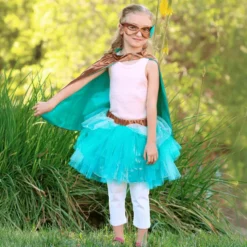 Superheldin, türkis - Gr. 4-6 Jahre