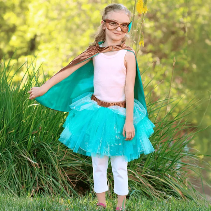 Superheldin, türkis - Gr. 4-6 Jahre