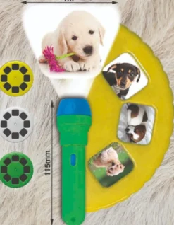 Taschenlampe mit Dias - Hundewelpen